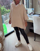 Asymmetric Button-Front V-Neck Sweater