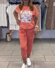Printed Casual Set with Shorts