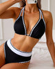 Sexy Contrast Colour Triangle Bikini