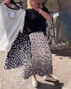 Elegant Pleated Polka Dot Skirt