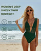 Deep V-Neck One-Piece Swimsuit