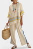 Jaxmere | Blue-Yellow Top & Linen Pants