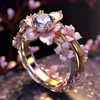 Exotic Pink Flower Crystal Ring