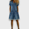 Tess | Denim-Look Cotton Short Overalls