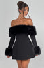 Venyra | Fur-Sleeve Mini Dress